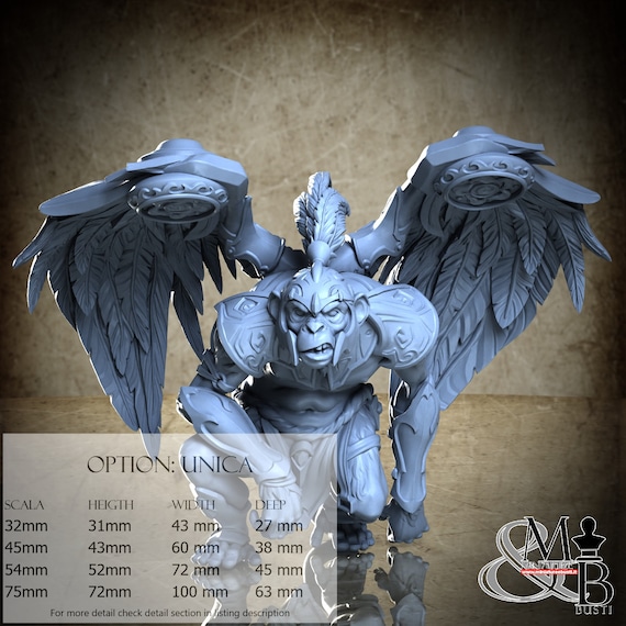 Winged Monkey 2, Veil of the emerald dreams, by Great Grimoire, miniature to assemble and color, resin