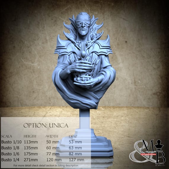 Bust of Shadowhelm, Celestial Gambit - Shadowborn Vanguard, by Great Grimoire, miniature to assemble and paint, resin