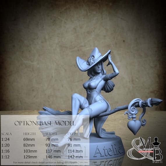 Witch Riding, Ottobre 2022 (3 Stili), di Nutshell Atelier, miniatura da assemblare e colorare, resina