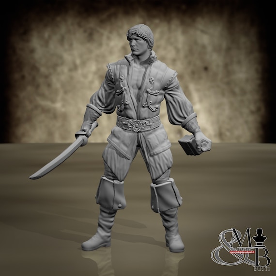 Corsaro (Golden Hero), resin miniature to assemble and color, role-playing games, DnD, RPG, GDR, Anime