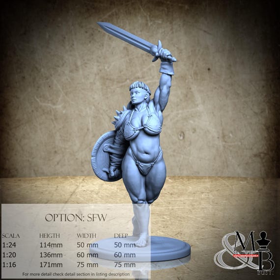 Fantasy Champion Cerise, August 2024 (2 Styles), by Claydemon, miniature to assemble and paint, resin