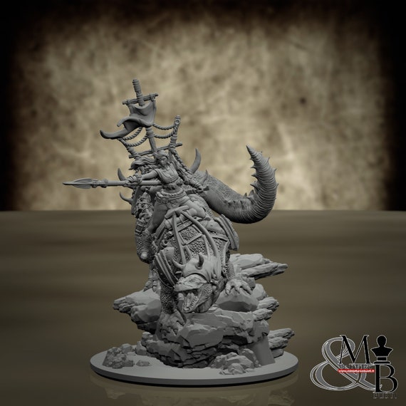 Drake Rider, resin miniature to assemble and color, role-playing games, DnD, RPG, GDR