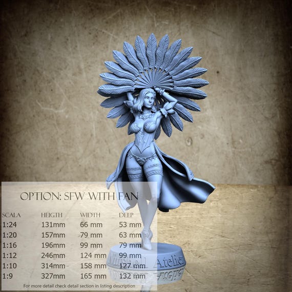 A Burlesque Dancer (Pose 3) - 3D-printed resin miniature | July 2025 Collection