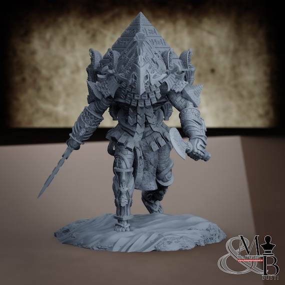 Pyramid Golem, resin miniature to assemble and color, role-playing games, DnD, RPG, GDR, Archvillain Games