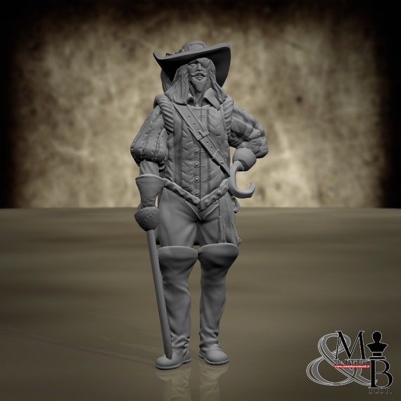Captain (Golden Hero), resin miniature to mount and color, role-playing games, DnD, RPG, RPG, Anime