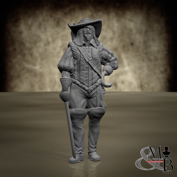 Captain (Golden Hero), resin miniature to assemble and color, role-playing games, DnD, RPG, GDR, Anime