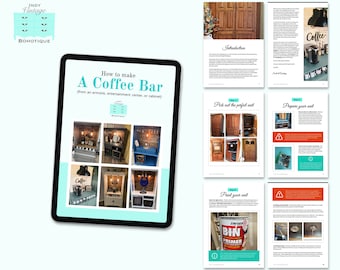 DIY How To Make A Coffee Bar eBook + Audiobook, Vollständige Anleitung zur Umnutzung / Reparatur eines Schrankes, Unterhaltungszentrums, Schranks