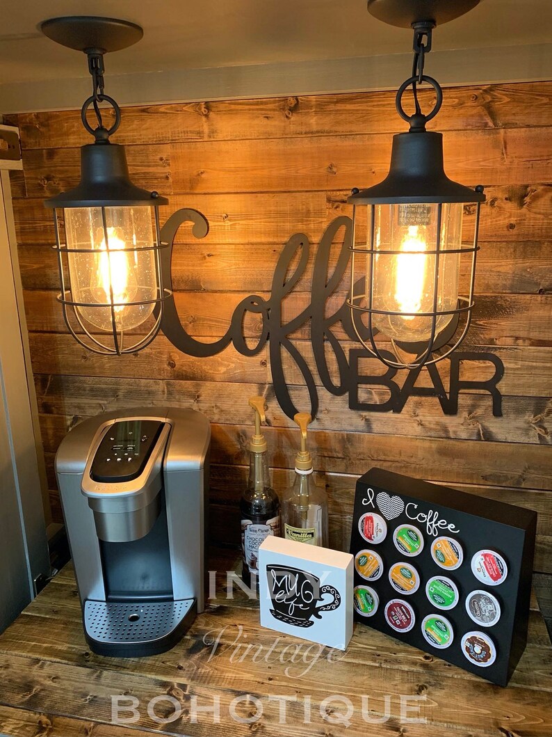 SOLD Farmhouse Custom Armoire Coffee Bar Beverage Station Etsy