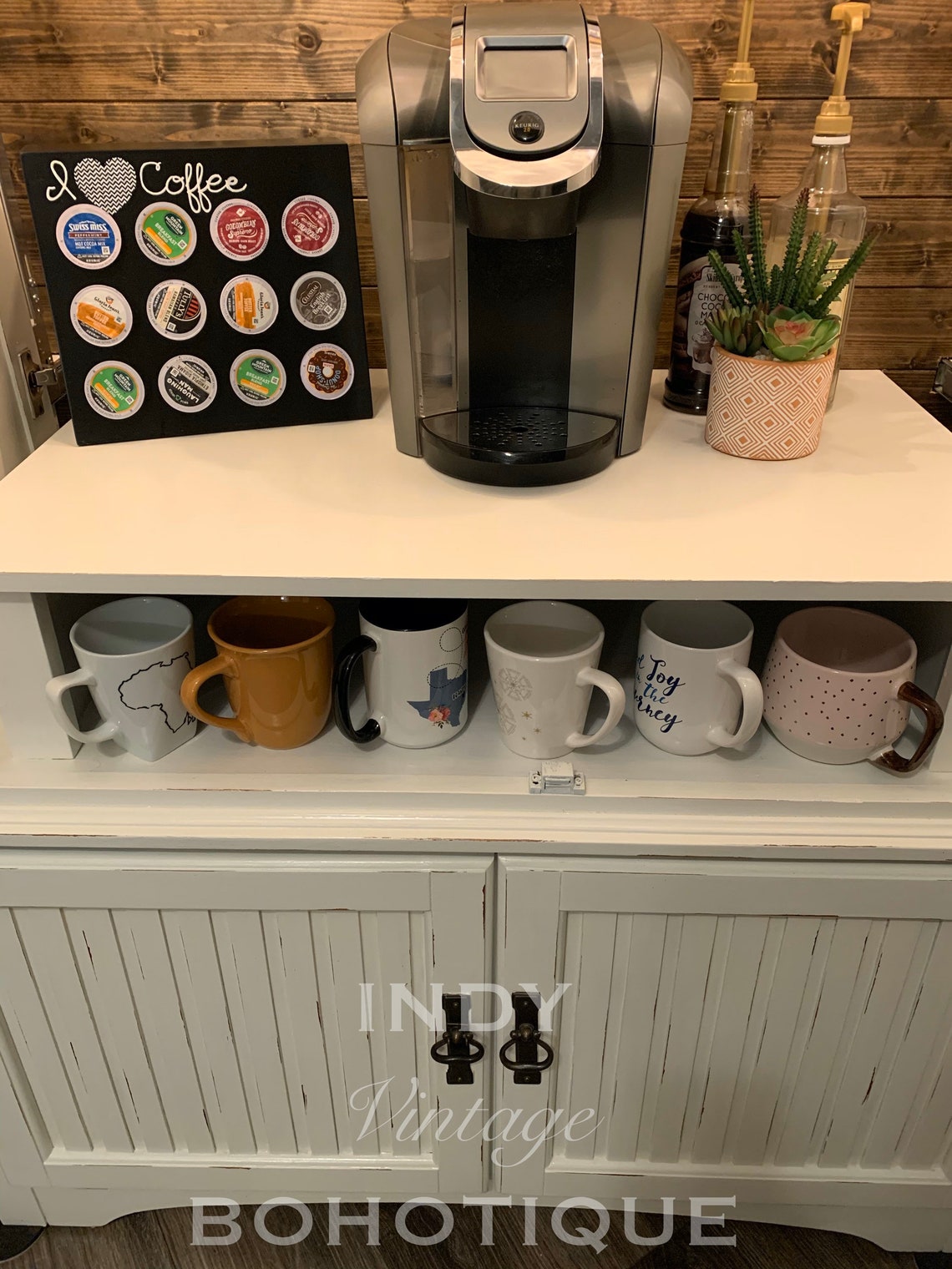 SOLD Custom Armoire Coffee Bar Coffee Station Beverage Etsy