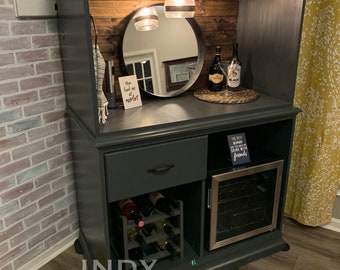 SOLD! Custom armoire wine bar, liquor bar, beverage bar, rustic bar, coffee bar, wine cabinet, liquor cabinet, beverage station