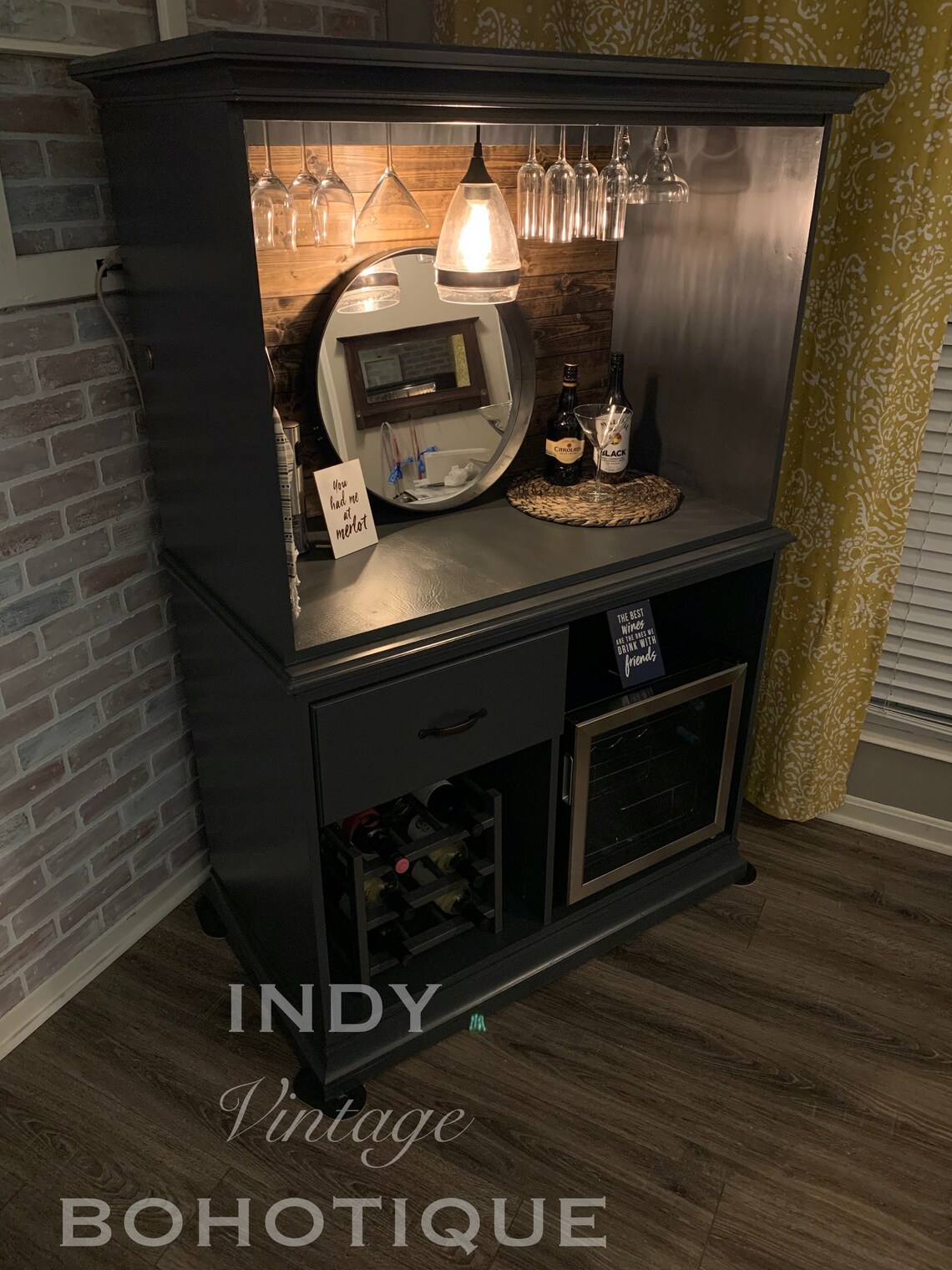 SOLD Custom Armoire Wine Bar Liquor Bar Beverage Bar Etsy