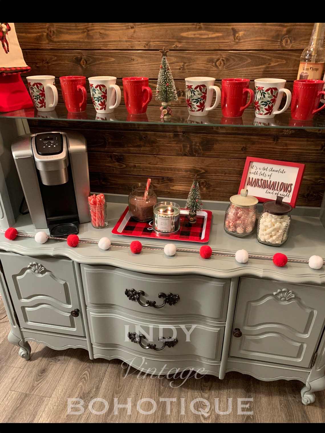 SOLD Gray Farmhouse Coffee Bar China Beverage Etsy