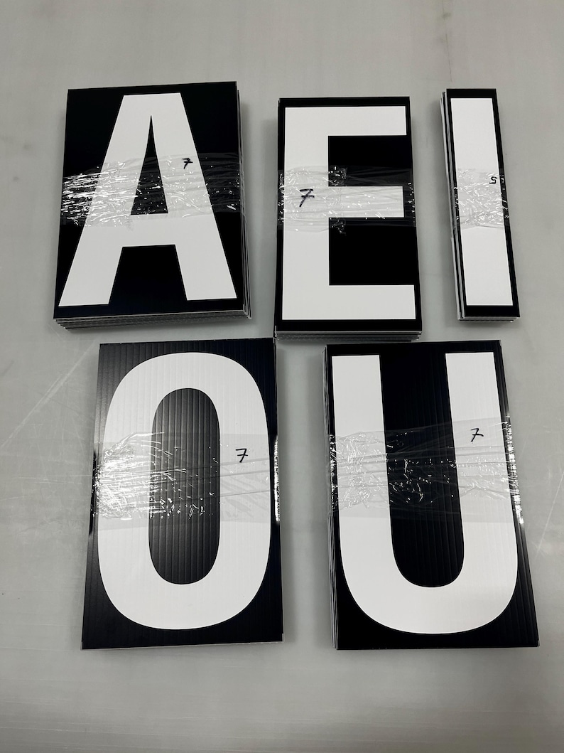Readerboard Changeable Portable Sign Letters - Vowels Set of Corrugated Plastic ...