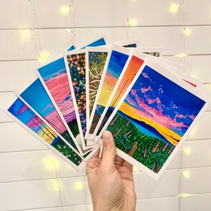 Alaskan Boots, Flowers, and Mountains Blank Greeting Cards Set of 8 or 16