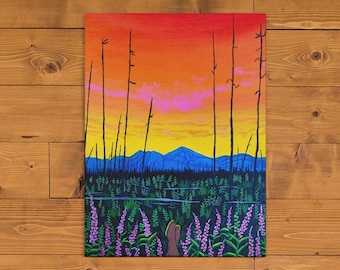 Alaskan Boots Fireweed Canvas Painting