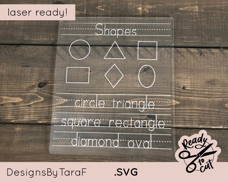 Acrylic Shapes Dry Erase Tracing Board Kids Homeschool ABC Etsy