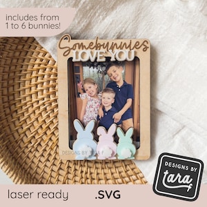 Aimant de réfrigérateur de cadre de Pâques de lapin de SVG - cadeau de Pâques personnalisé - un certain lapin - glowforge, prêt pour le laser, fichier laser