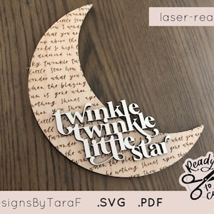 SVG twinkle twinkle little star baby decor - 3D quote - nursery sign glowforge sign, SVG, commercial cut file, download, laser ready