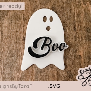 halloween ghost boo door hanger decor cute fall halloween SVG - glowforge, laser file, laser ready