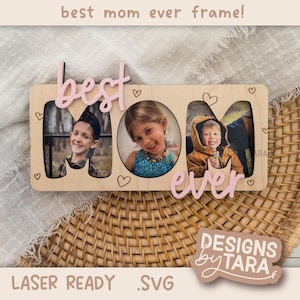 Beste moeder ooit SVG | Laserbestand Moederdag | Gelaagd bord voor Glowforge | Lasergesneden bestand voor cadeau moeder | Digitale download