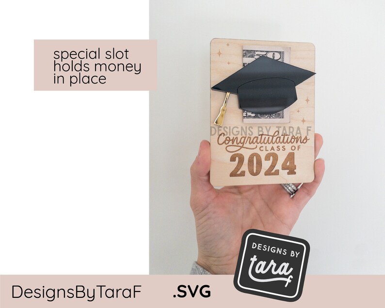 SVG Laser Graduation Money Holder Card Class of 2024 Gift for Grad ...