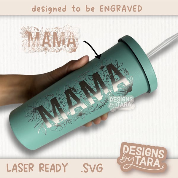 mama floral mothers day SVG DIY flowers sign mom paint color, glowforge file laser engraving, laser ready