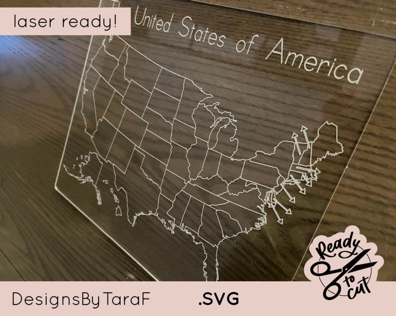 Acrylic USA Map Dry Erase Tracing Board Kids Homeschool - ABC SVG ...