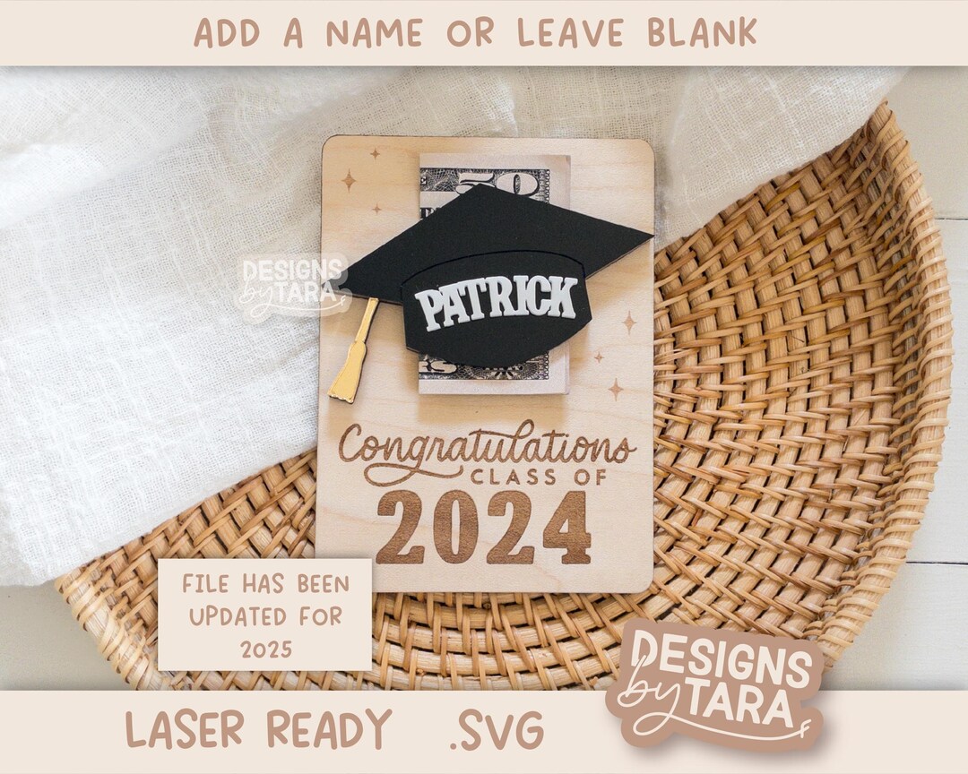 SVG Laser Graduation Money Holder Card Class of 2024 Gift for Grad ...