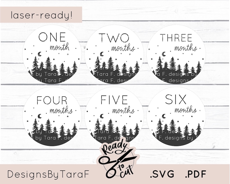 Download Mountains woodlands baby boy round monthly milestone SVG ...