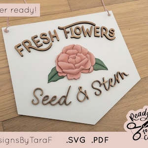 SVG fleurs fraîches une ligne fleur floral printemps maman filles botanique - glowforge, fichier laser, signe floral laser