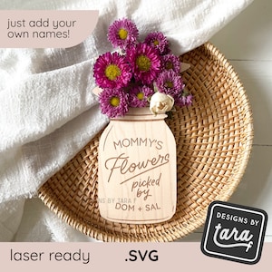 SVG laser bloemenhouder moeder moederdag bloemenhouder geplukte bloemen bestand lasergesneden, glowforge svg, laserbestand, svg-bestand