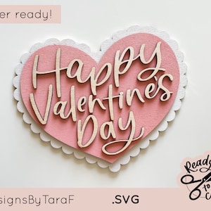 Valentine&#39;s Day Heart Decor SVG Laser Cut File