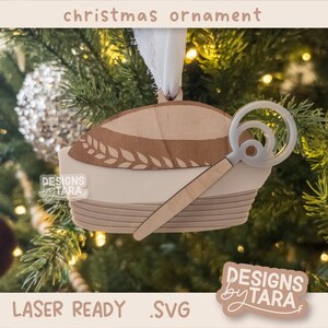 SVG sourdough ornament laser file laser, glowforge laser Christmas svg sourdough starter