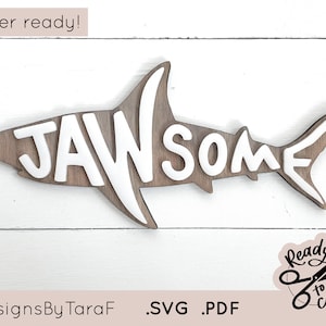 SVG shark ocean, shark bite, jaws, jaw some boys room scroll saw nursery sign glowforge sign, laser cut laser file, laser ready