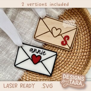 SVG Valentinstag Geschenkanhänger Liebesbrief - Valentinstag Korbanhänger Name Valentinstag Laser geschnitten Datei - Laser bereit Laser gravieren - Glühschmiede