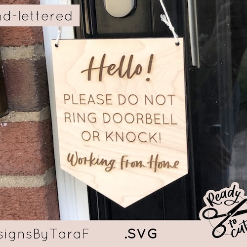 Working From Home Door Hanger. Please Do Not Knock SVG - Etsy