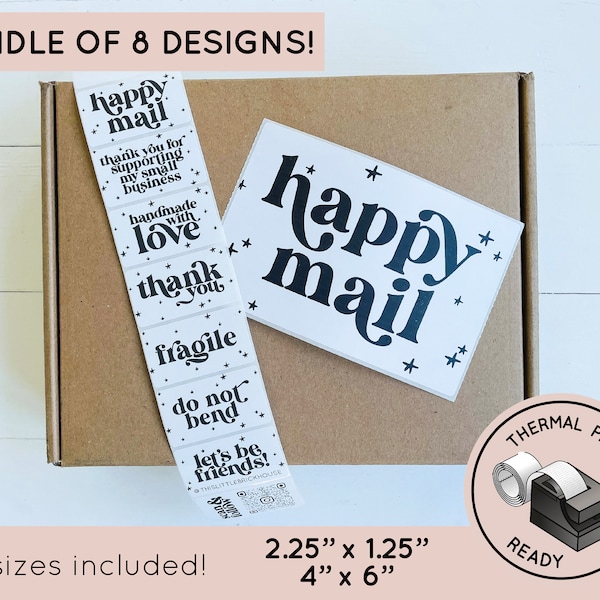 BUNDLE thermal printer PDF label design - label template - small business packaging, branding, thank you stickers, mailer stickers