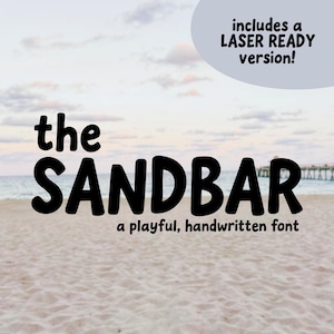 FONT handgeschriebener Block serifenlos - Laserfertige handgeschriebene Schrift, moderne, Handbeschriftungsschrift, Laserschnitt-Glowforge-Laserschrift die SANDBAR