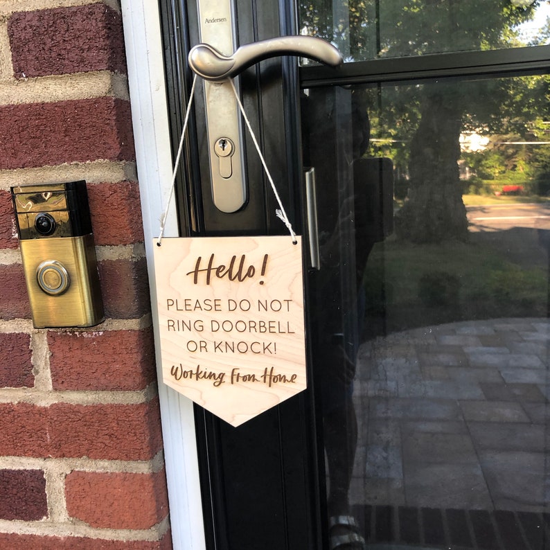Working From Home Door Hanger. Please Do Not Knock SVG - Etsy