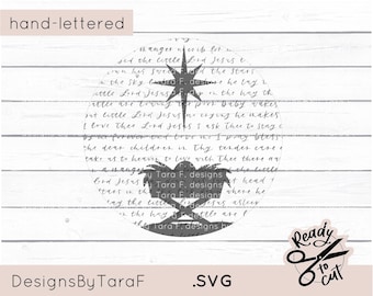 SVG Christmas sign away in a manger religious - 3D quote - glowforge sign, SVG, commercial cut file, download, laser ready