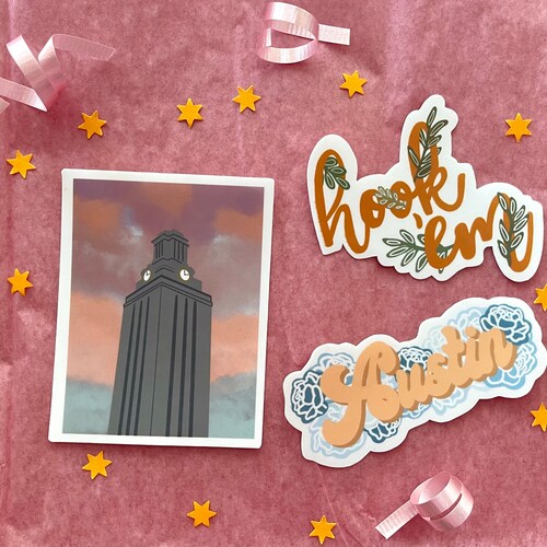 UT Austin Vinyl Sticker Pack Etsy