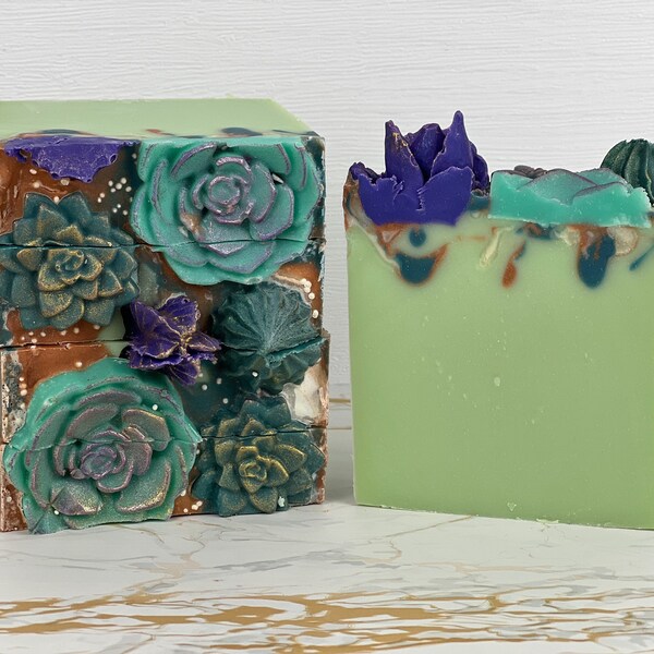 Succulent Cold Process Artisan Soap, Handcrafted Soap, Juicy Pear Bar Soap