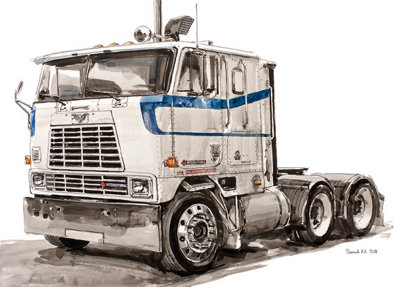 Cabover Truck International 9670 Fine Art Print Etsy