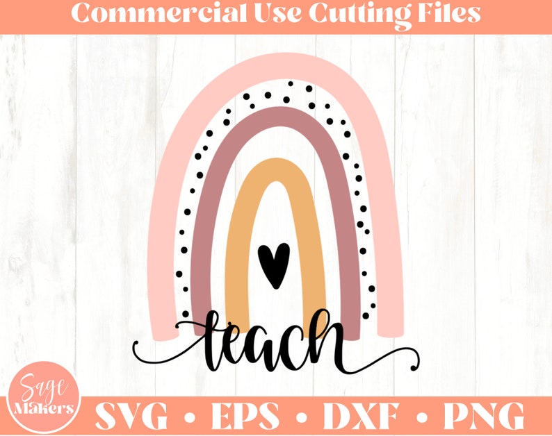Download Rainbow SVG Design Teacher Svg Files For Cricut Back To | Etsy