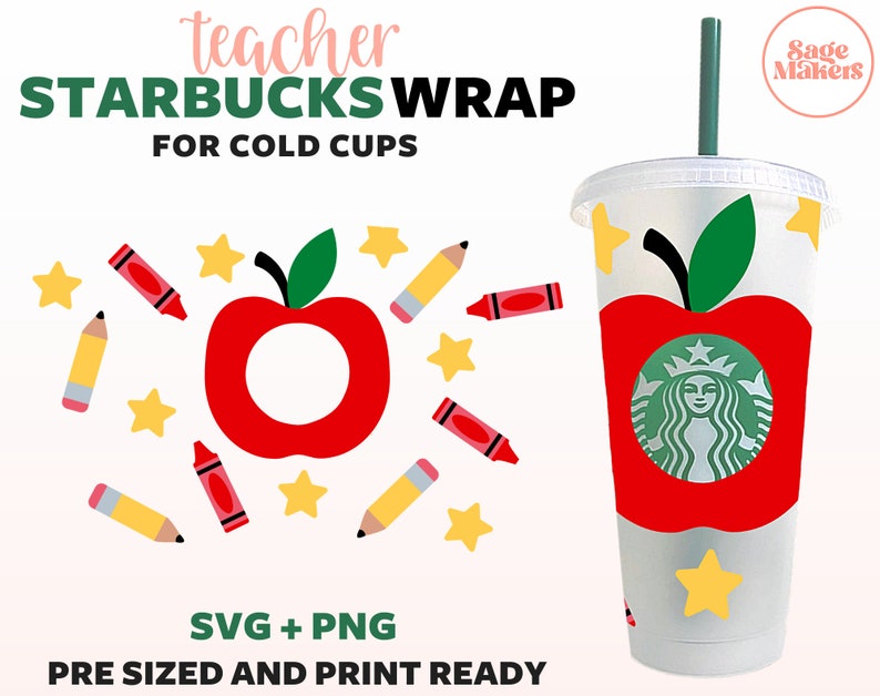 Download Teacher Starbucks Cup SVG Teacher Appreciation Starbucks | Etsy