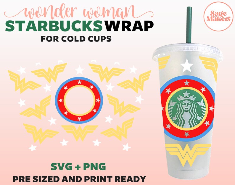 Download Wonder Woman Starbucks Cup SVG Wonder Woman Starbucks Cold ...