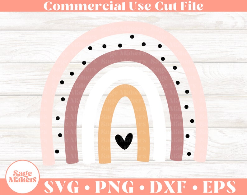 Rainbow SVG Design Boho Rainbow Svg Files For Cricut | Etsy