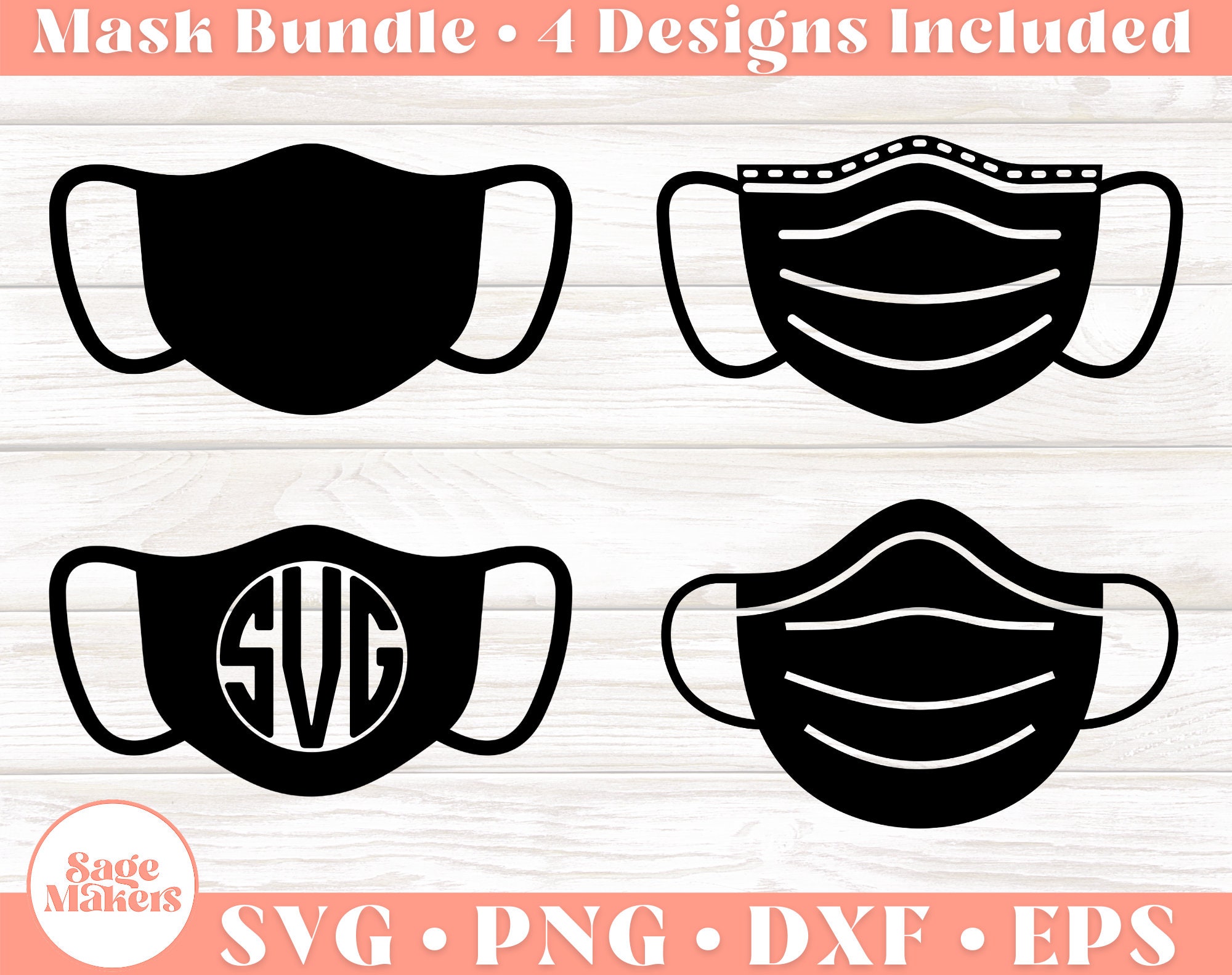 Face Mask Template Svg Sublimation Mask Svg File High Quality All My