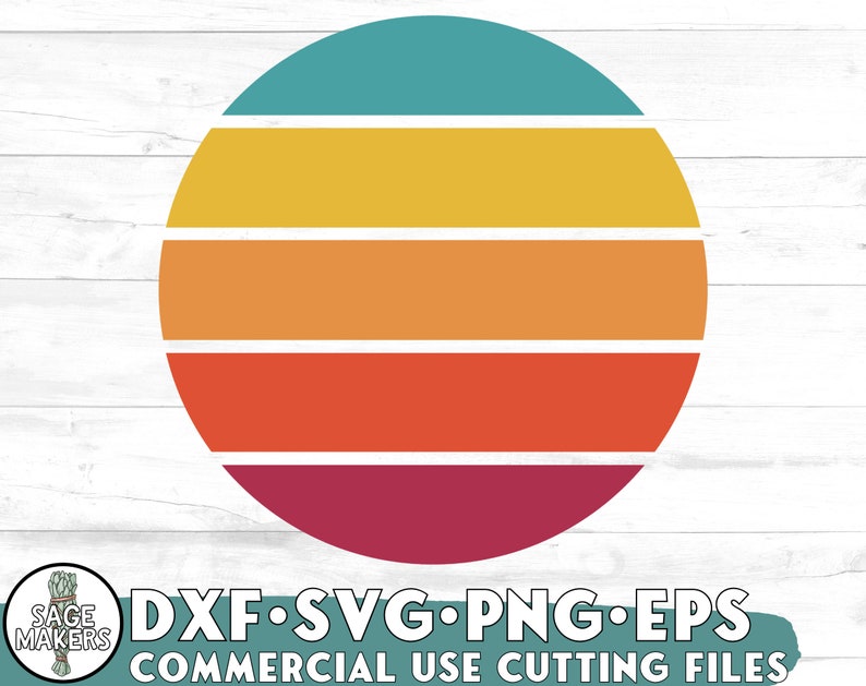 Retro Sunset SVG Design Retro Sunset Svg Files For Cricut | Etsy