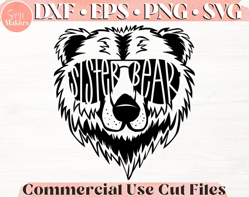 Download Sister Bear With Sunglasses SVG Design Sister Bear Svg ...